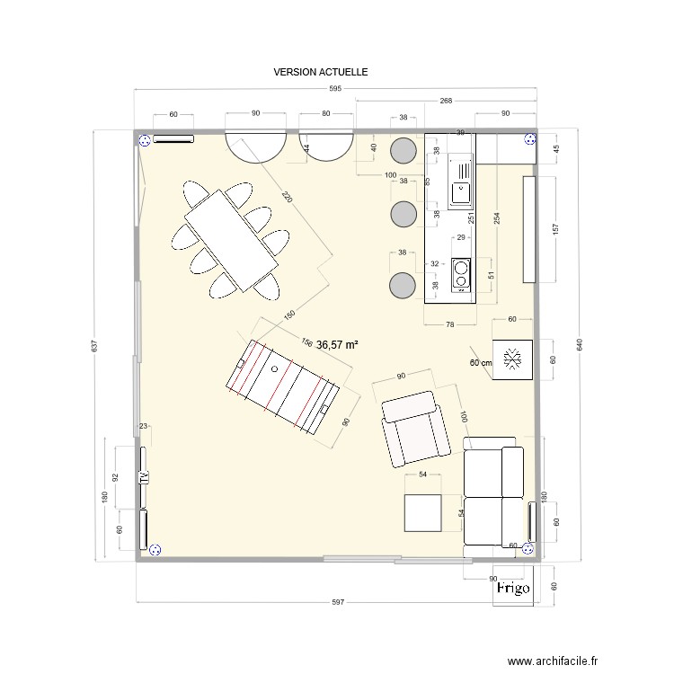 Club house 1. Plan de 1 pièce et 37 m2