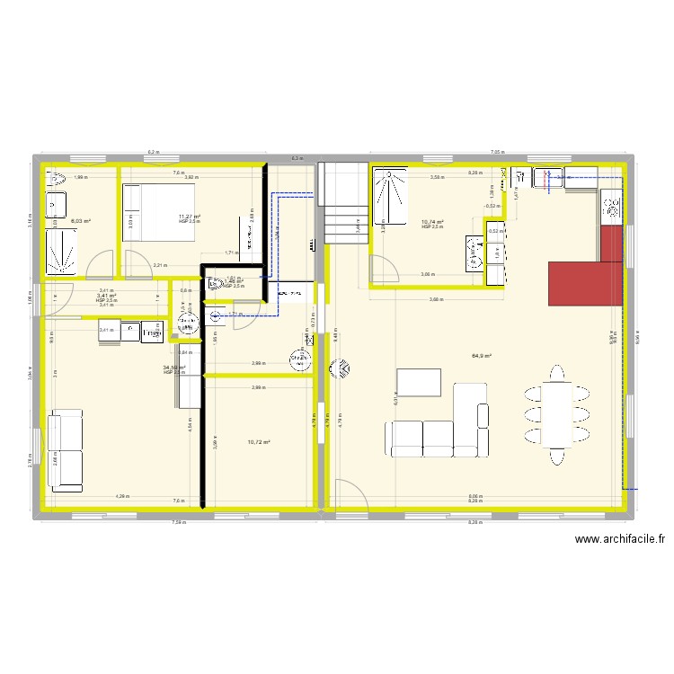 PLAN SERRIERE PLOMBERIE. Plan de 18 pièces et 278 m2