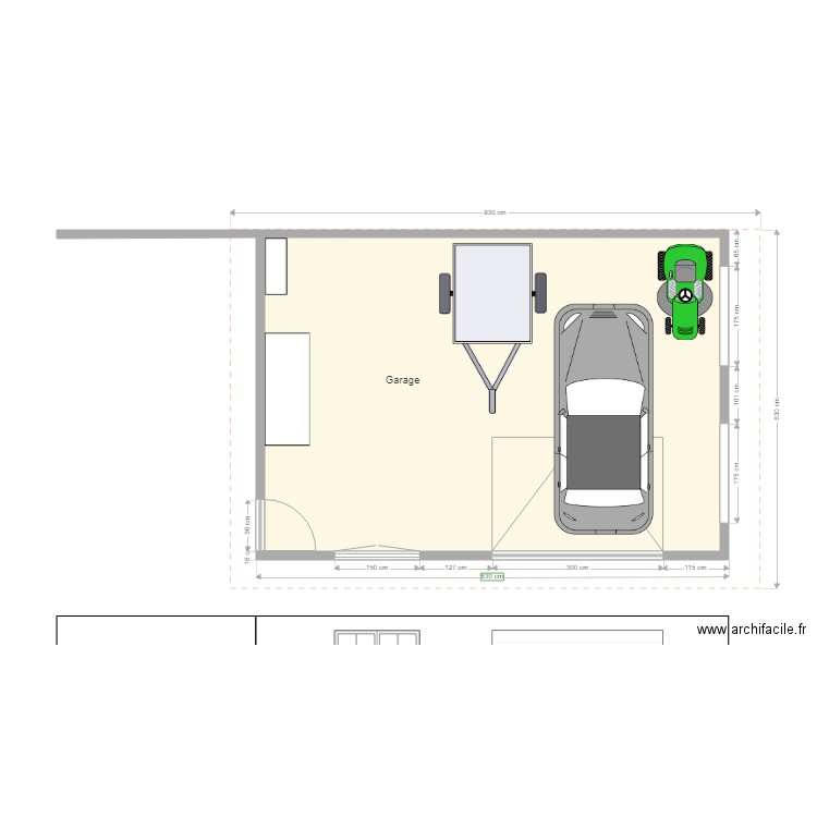 plan garage. Plan de 0 pièce et 0 m2