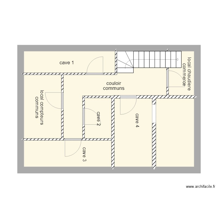 caves louvain 29 sans cotations. Plan de 8 pièces et 43 m2