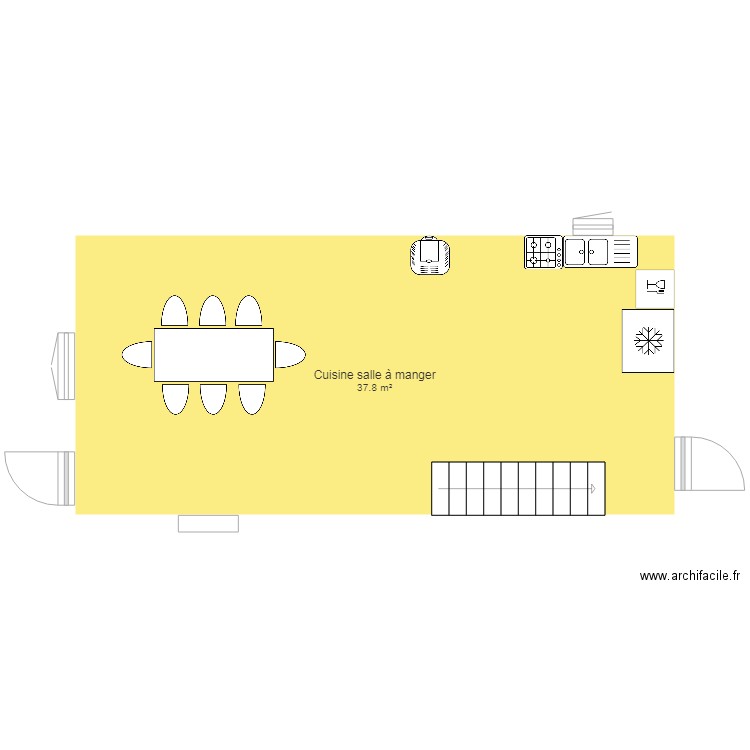 Plan de cuisine salle à manger . Plan de 0 pièce et 0 m2