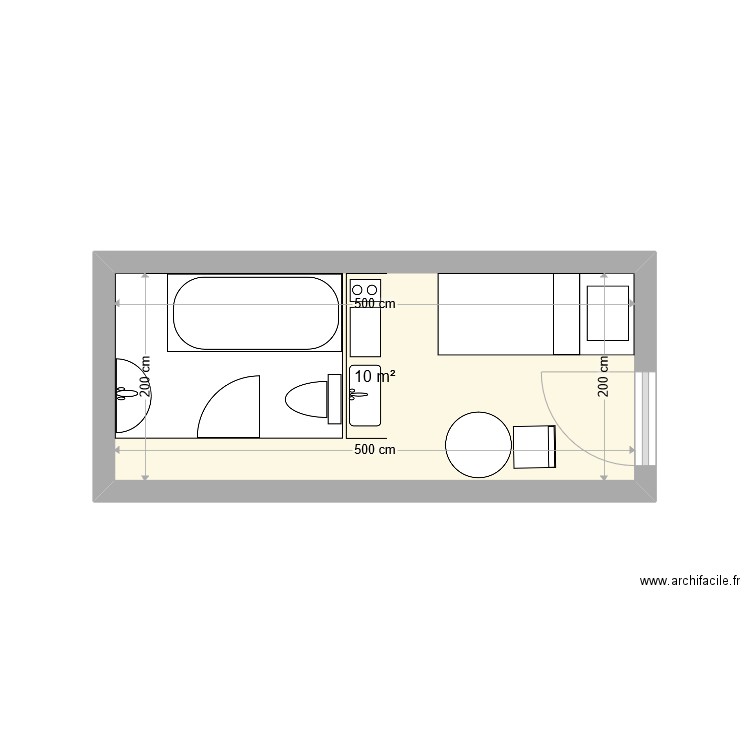 chambre étudiante. Plan de 0 pièce et 0 m2