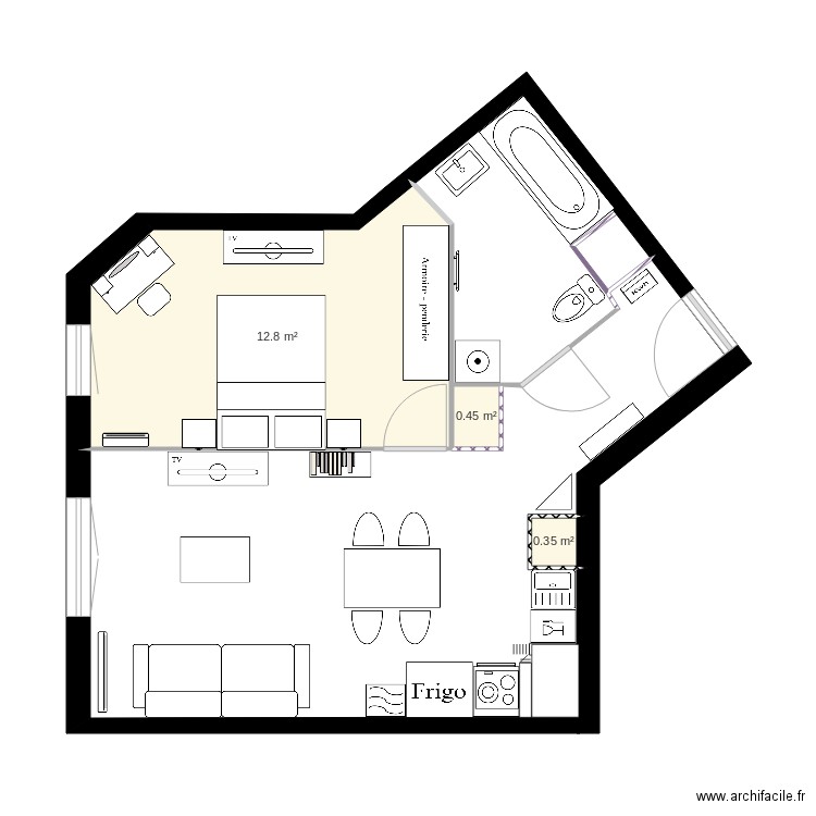 plan appart meublé n2. Plan de 0 pièce et 0 m2