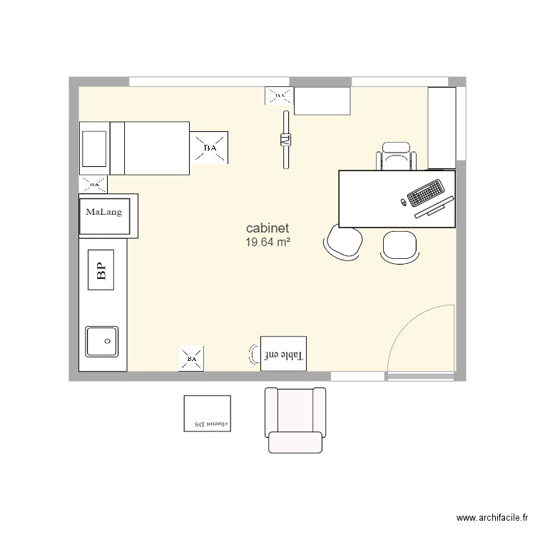 cabinetbis. Plan de 0 pièce et 0 m2