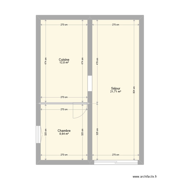 Appartement F2. Plan de 0 pièce et 0 m2