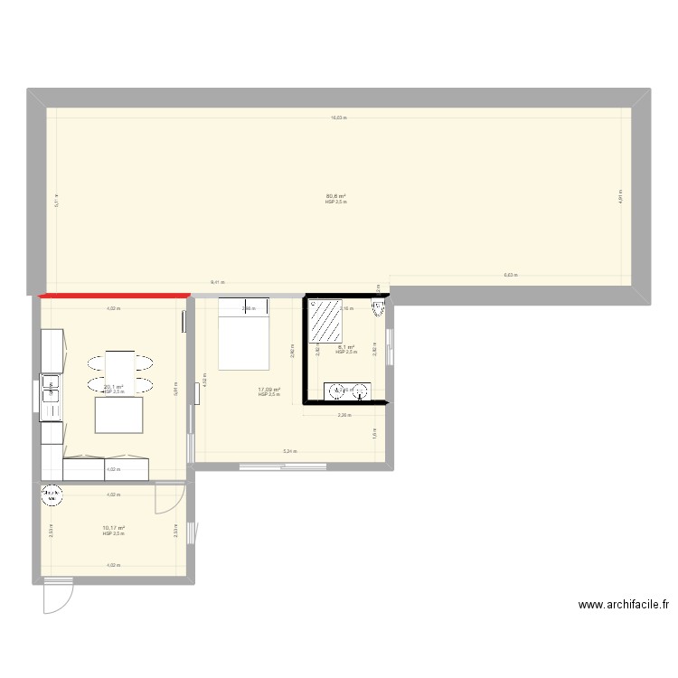 agrandissement. Plan de 0 pièce et 0 m2