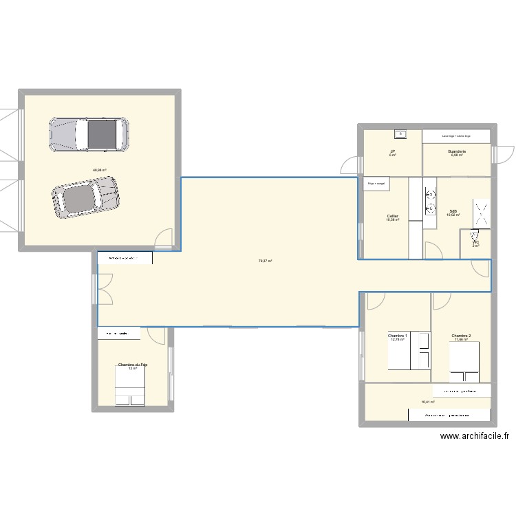 Cathy. Plan de 11 pièces et 214 m2