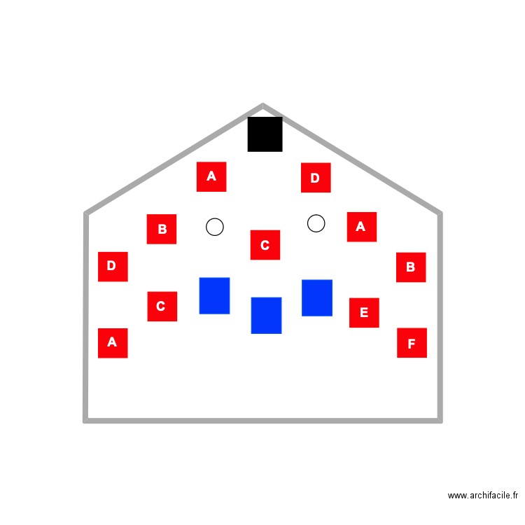 MUR DORTOIR. Plan de 1 pièce et 12 m2