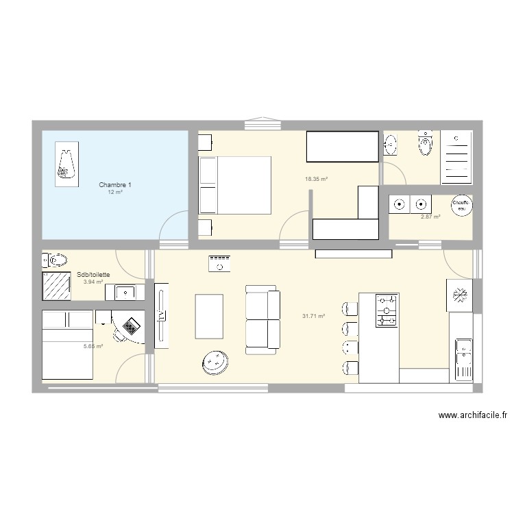 Maison 3 Container. Plan de 0 pièce et 0 m2