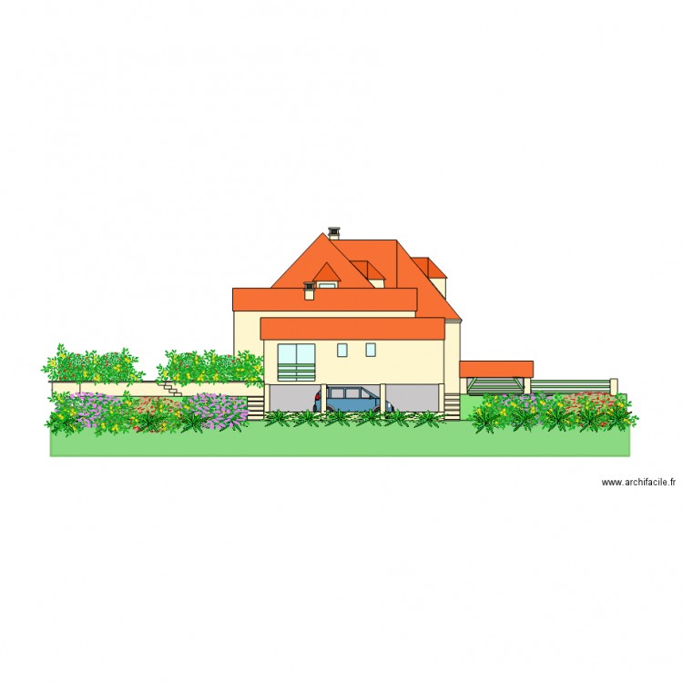 Gîte Le Pech Façade Ouest 2. Plan de 0 pièce et 0 m2