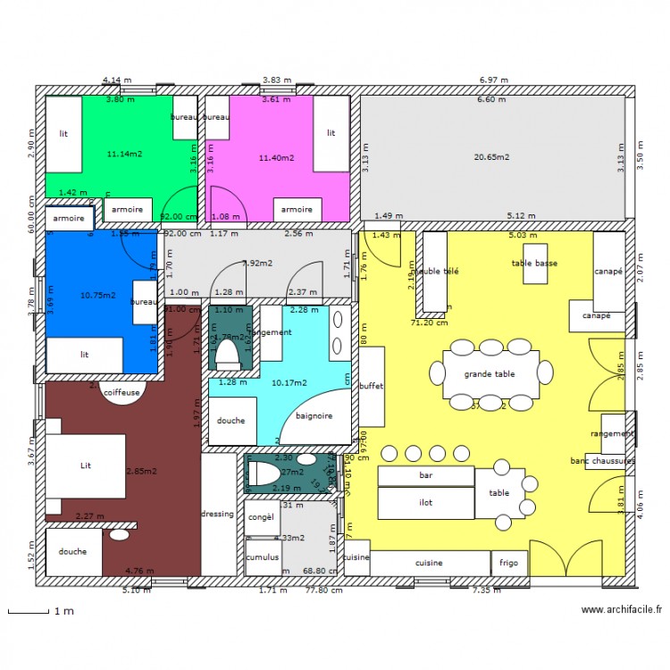 MAISON CARREE. Plan de 0 pièce et 0 m2