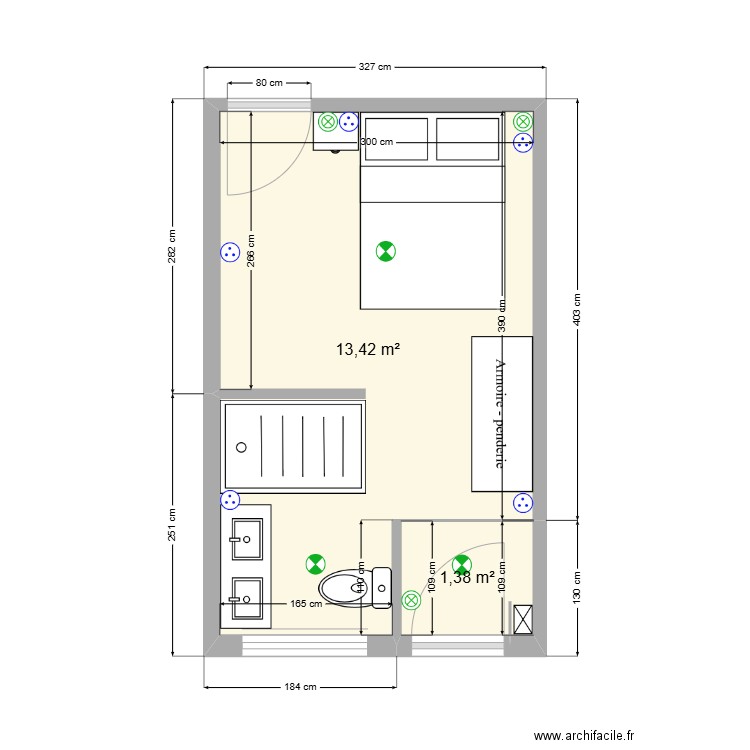 BACOUET BOMPAS 2. Plan de 2 pièces et 15 m2