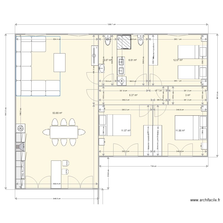 MODELE CARCASSONNE 124m2. Plan de 0 pièce et 0 m2