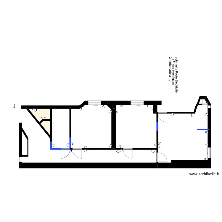 coin nuit (poste électricité). Plan de 0 pièce et 0 m2