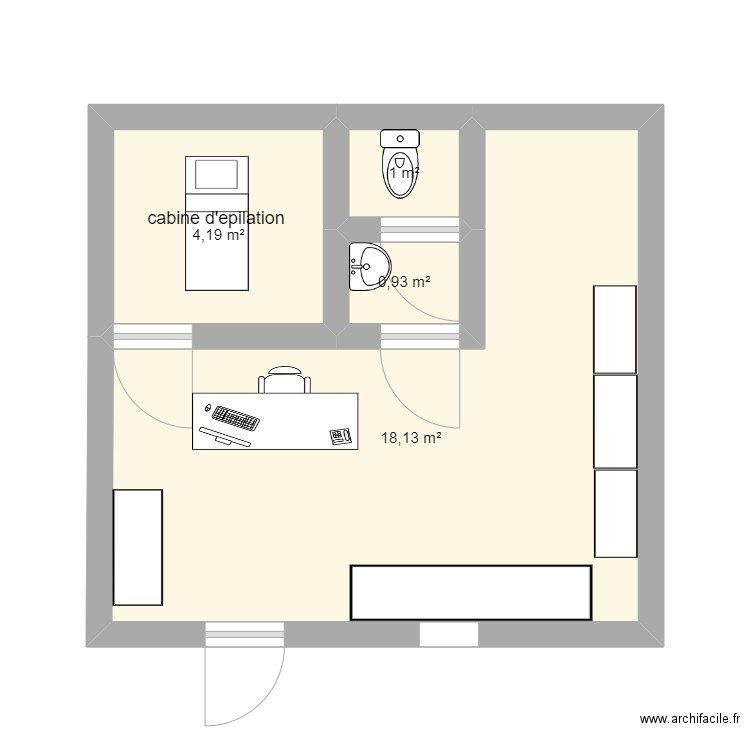 rez de chausee institut . Plan de 0 pièce et 0 m2