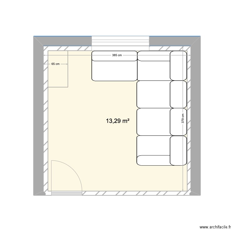 GAMET. Plan de 2 pièces et 13 m2