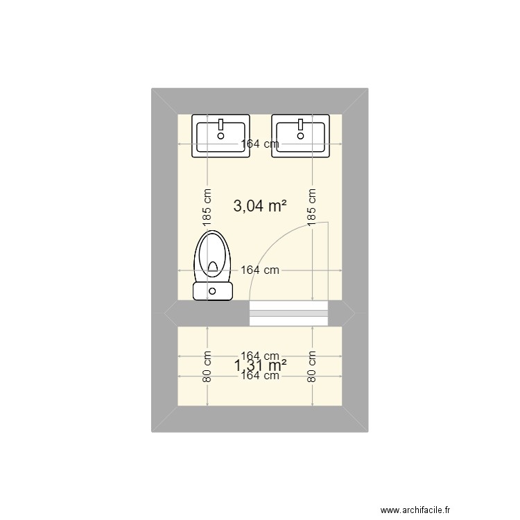 SALITRE PALACIO. Plan de 2 pièces et 4 m2