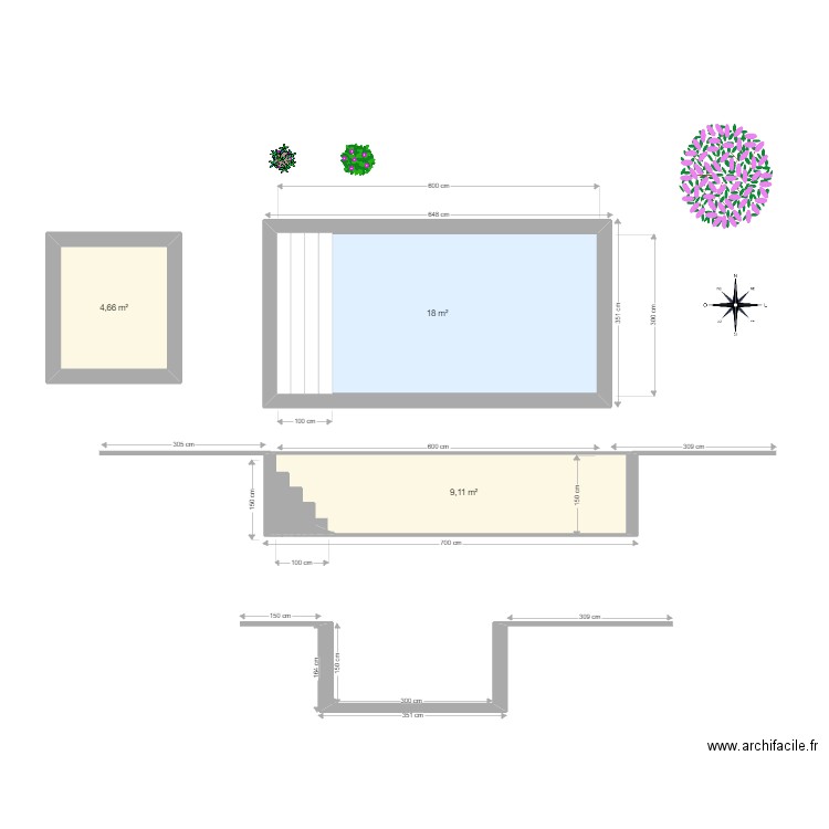 piscine plan en coupe face. Plan de 0 pièce et 0 m2