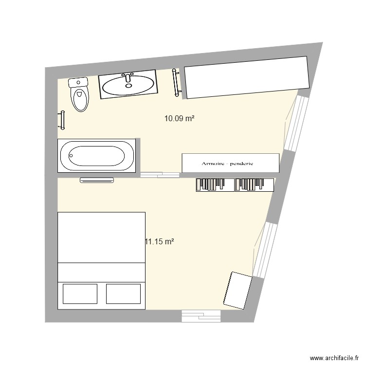 chambre parentale. Plan de 0 pièce et 0 m2