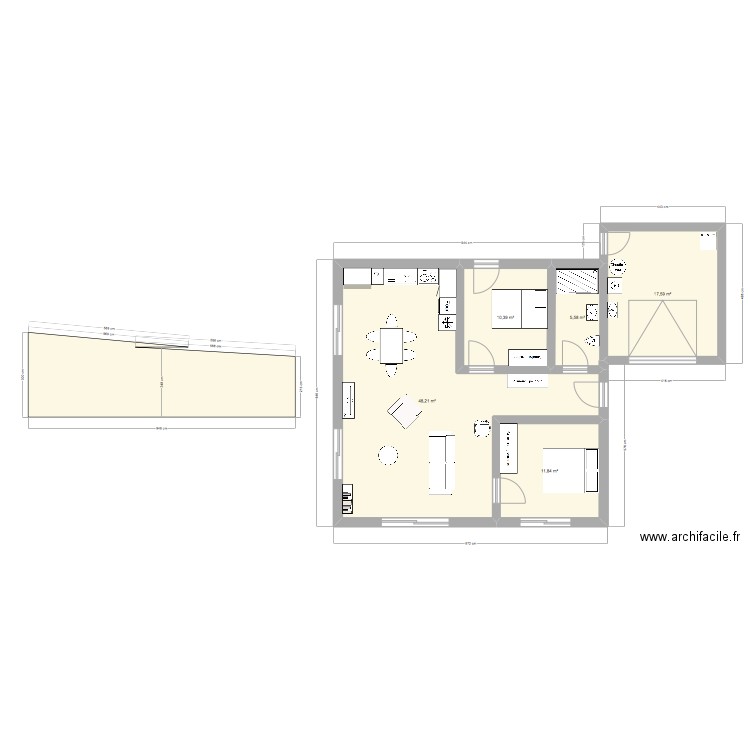 petit clandry 3. Plan de 5 pièces et 94 m2