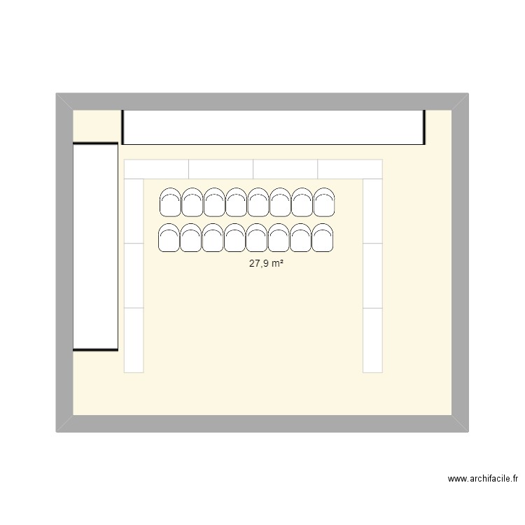 plan acceuil agriculteur. Plan de 1 pièce et 28 m2