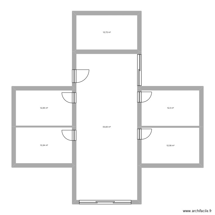 maison rectangulaire. Plan de 6 pièces et 116 m2