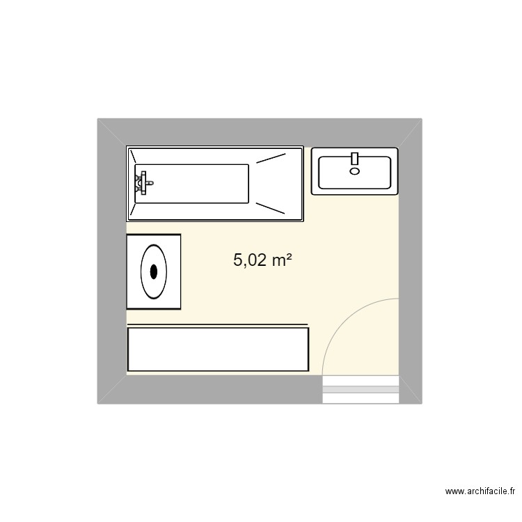 sdb 2 - Plan 1 pièce 5 m2 dessiné par Ergo1406