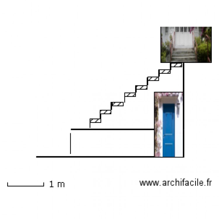 Plan des escaliers extérieurs. Plan de 0 pièce et 0 m2