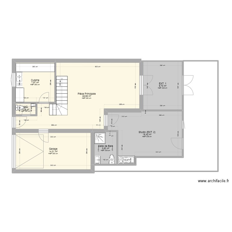 MAISON CERGY. Plan de 7 pièces et 82 m2