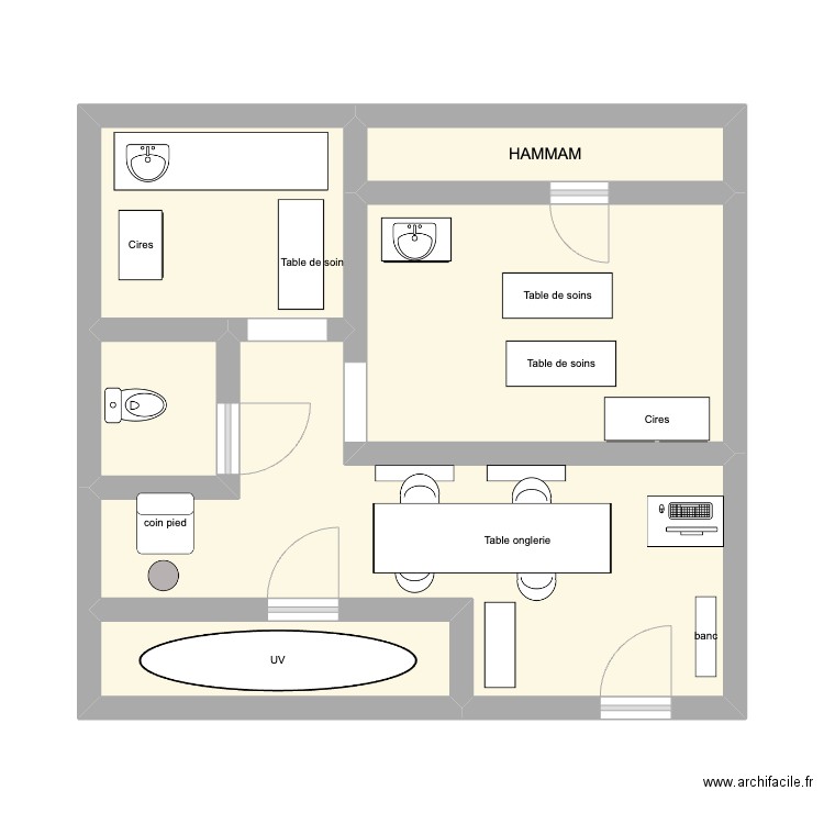 BH INSTITUT LA ROQUE . Plan de 6 pièces et 39 m2