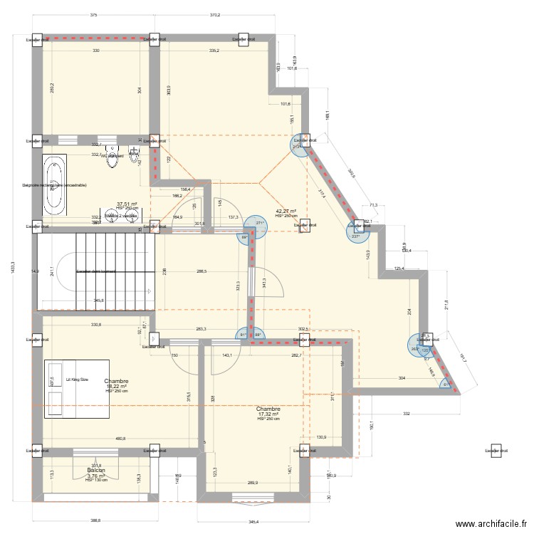 Plan 1. Plan de 5 pièces et 119 m2