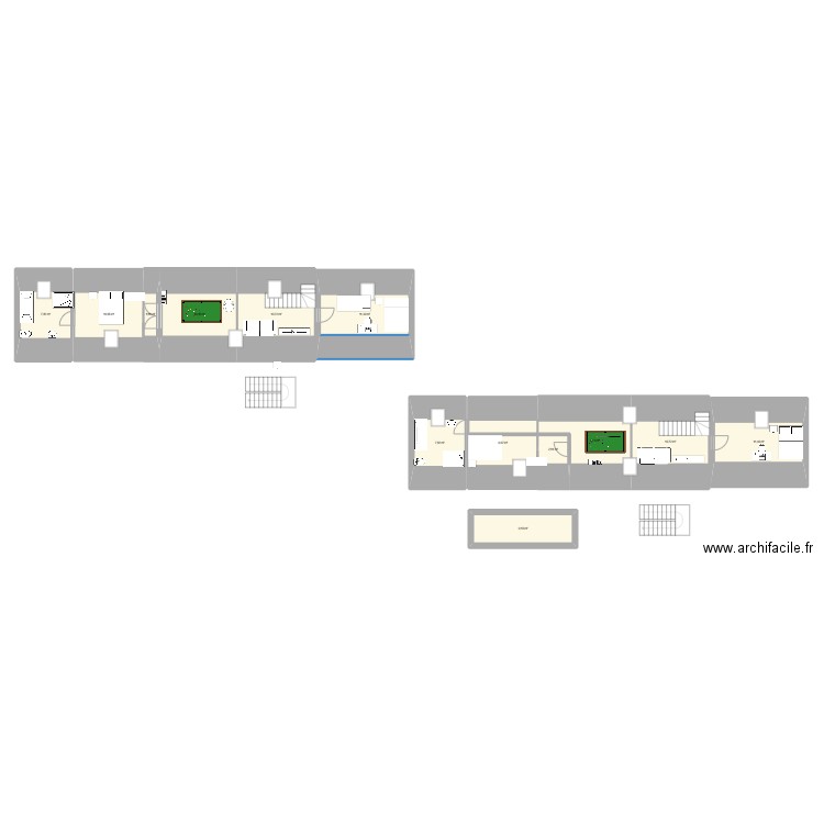 etage. Plan de 13 pièces et 114 m2