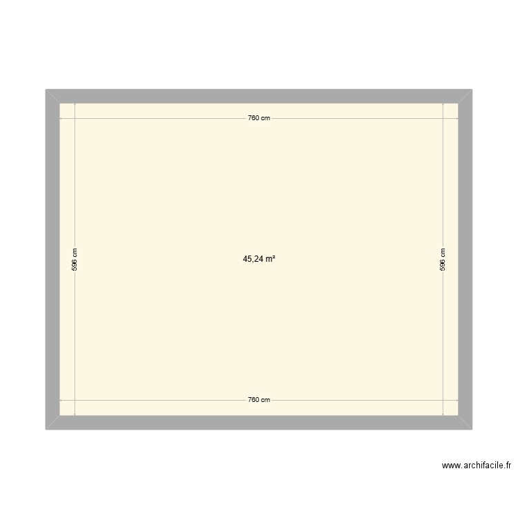 garage. Plan de 1 pièce et 45 m2