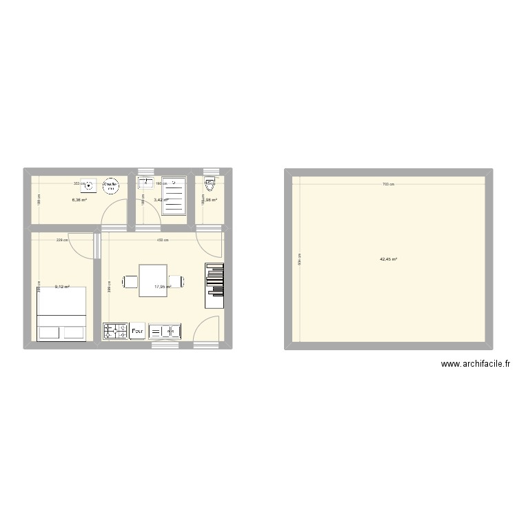 essai 1. Plan de 6 pièces et 81 m2