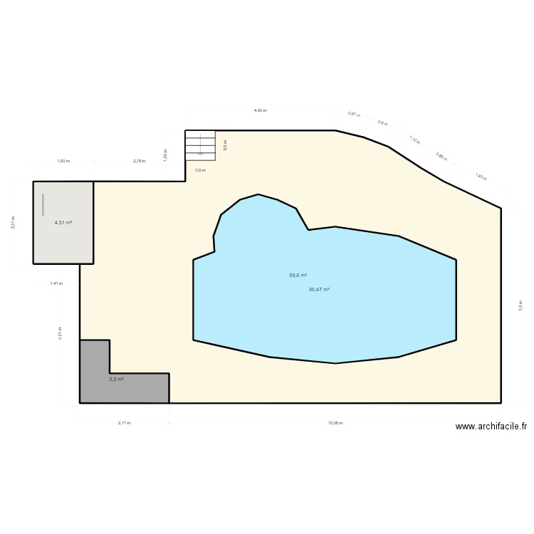 Terrasse_Piscine. Plan de 4 pièces et 129 m2