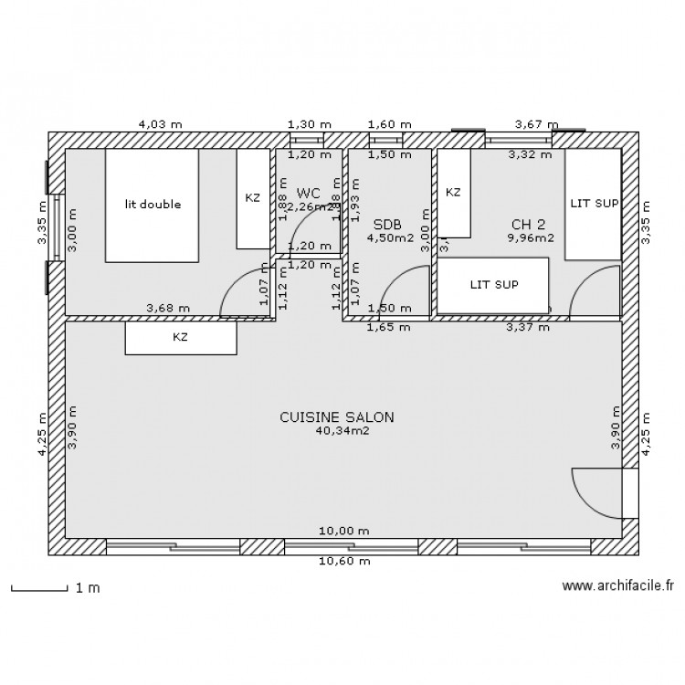 PLAN 70 M2  . Plan de 0 pièce et 0 m2