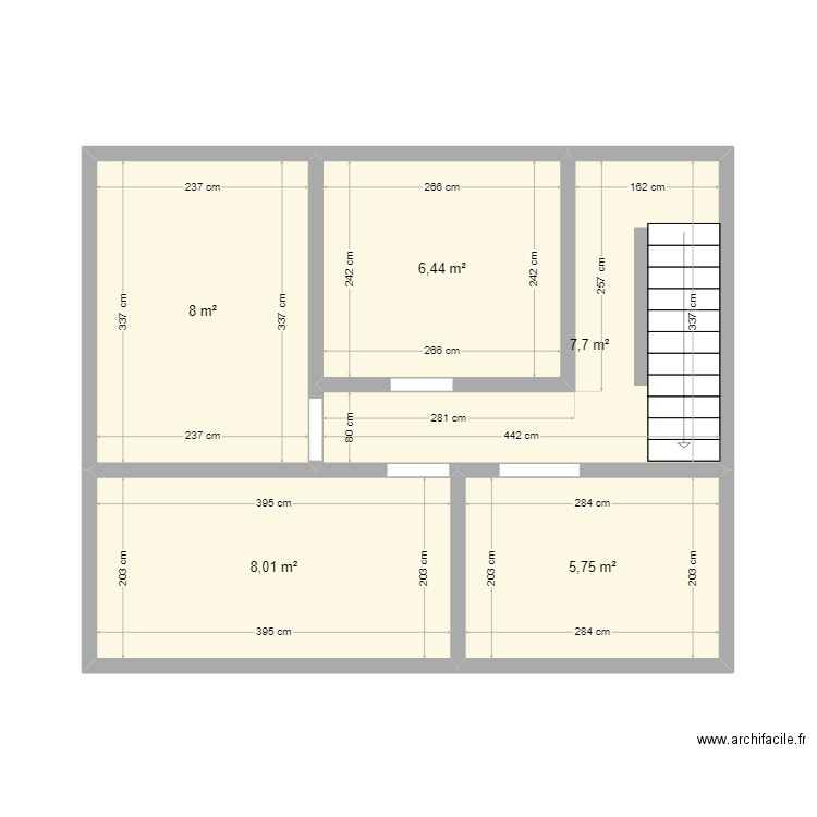 PLAN - 1er. Plan de 5 pièces et 36 m2