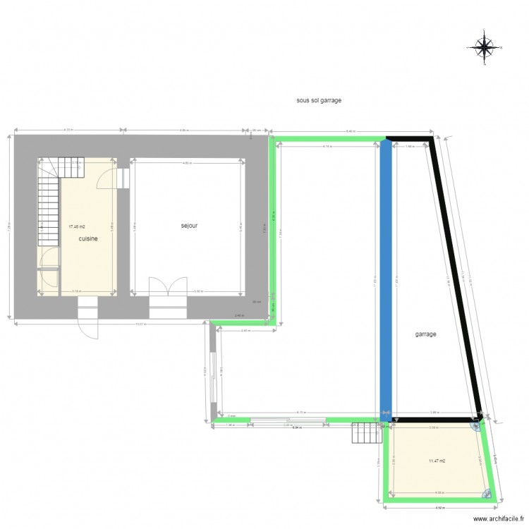 sous sol garrage. Plan de 0 pièce et 0 m2