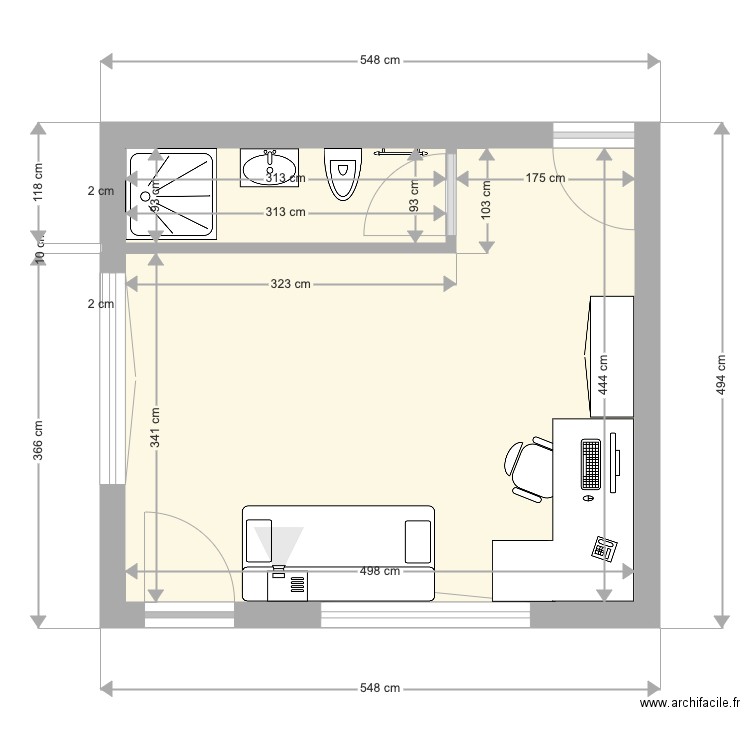 Bureau Salle De Bain - Plan Dessiné Par JenetThom