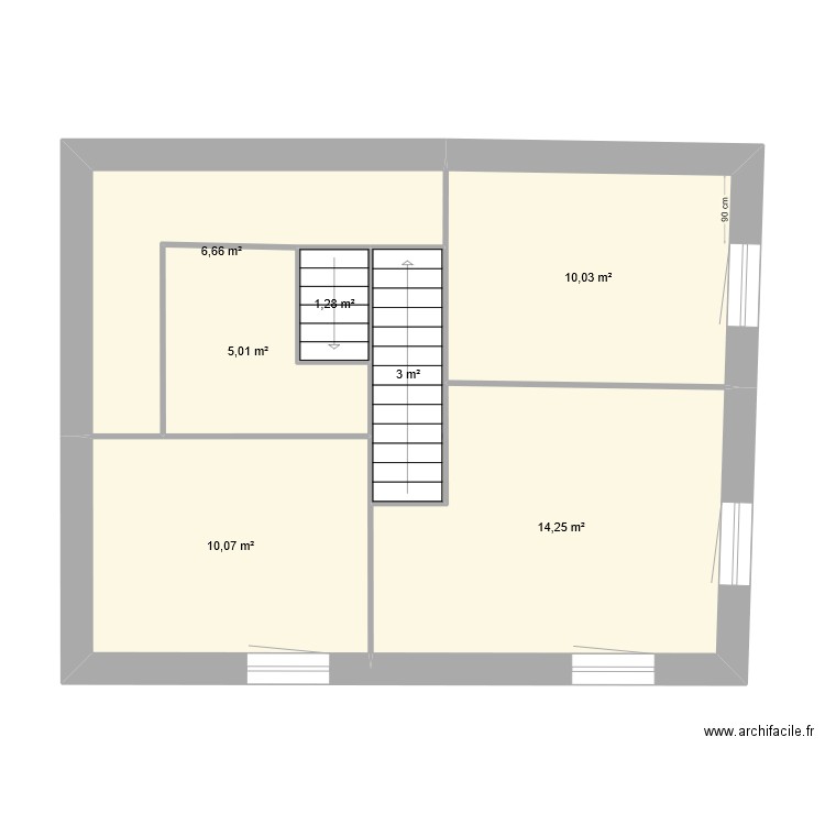 APPART ETAT 0. Plan de 7 pièces et 50 m2