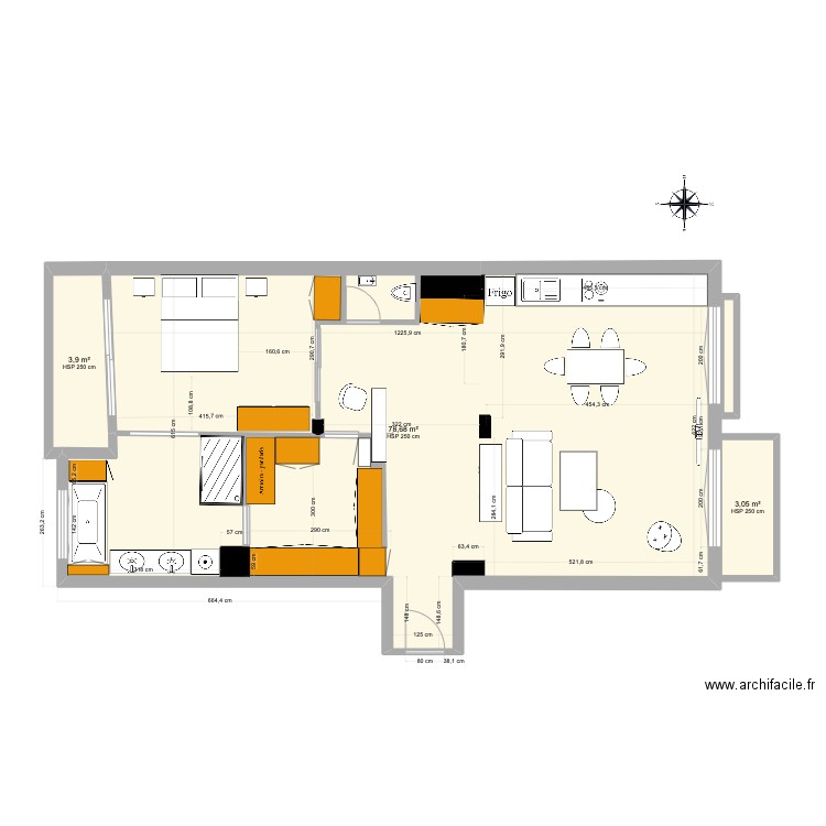 JOHANNA PROJET 5.00. Plan de 4 pièces et 86 m2