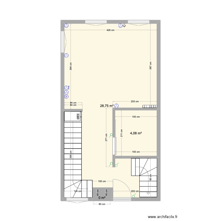 Immeuble Melle. Plan de 3 pièces et 33 m2