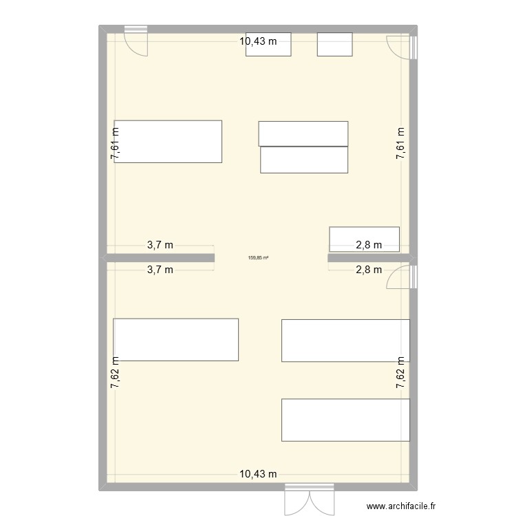 OC8 actuel. Plan de 1 pièce et 160 m2