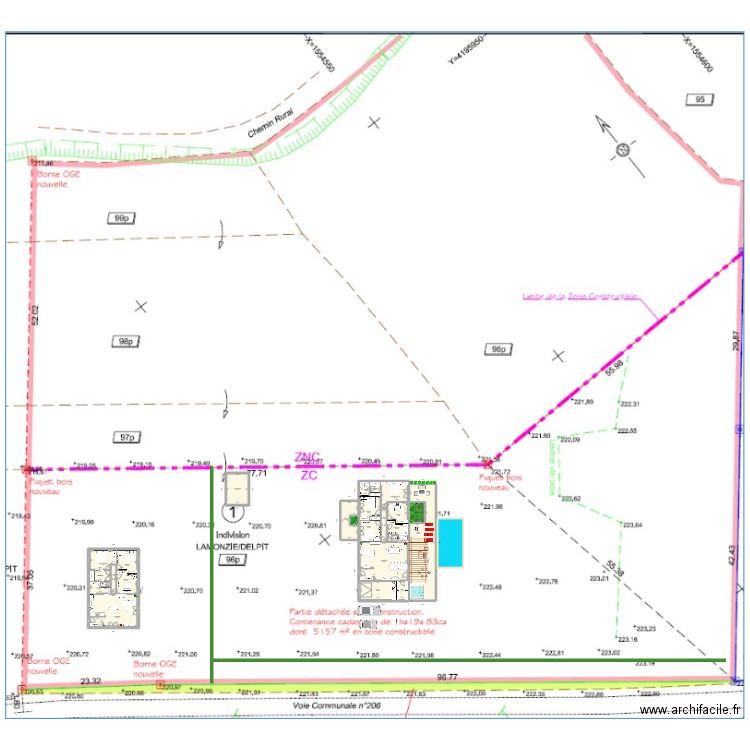 Plan V3 toit plat ou Périgourdin. Plan de 25 pièces et 383 m2