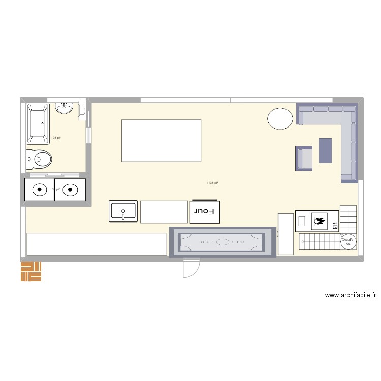 Plan Pamphile. Plan de 3 pièces et 119 m2