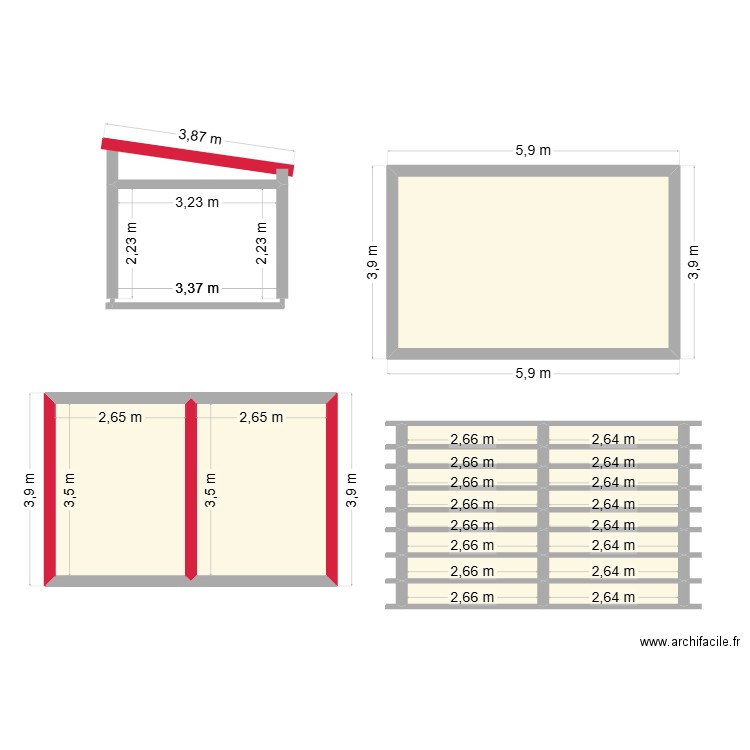 beauregard. Plan de 20 pièces et 62 m2