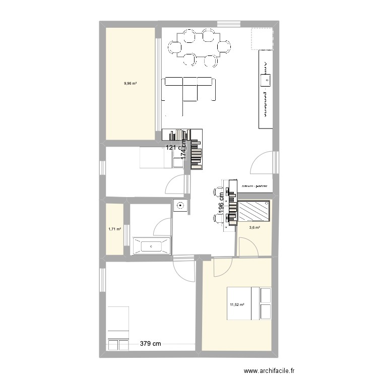 Benjamin 2. Plan de 4 pièces et 27 m2