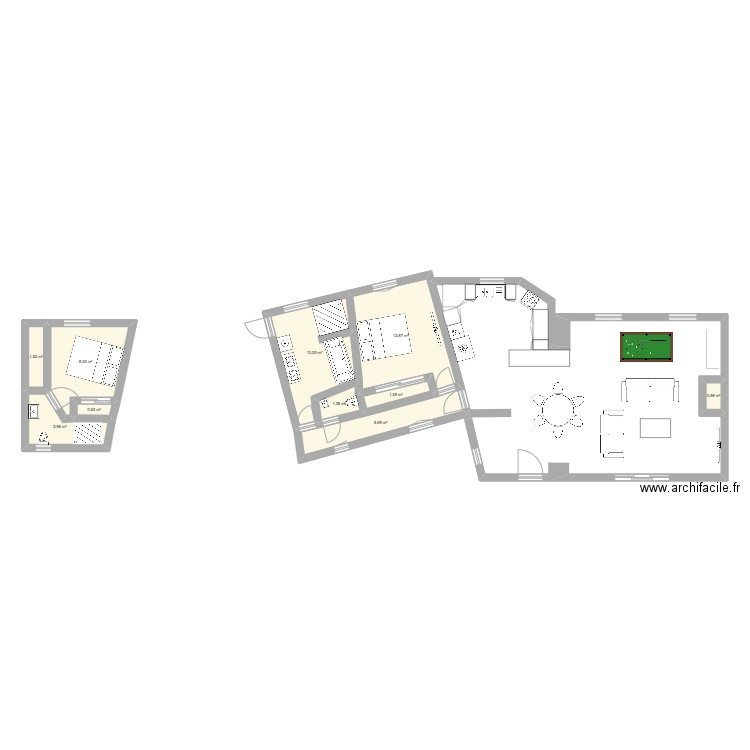 Maison l'Hommeau Dominique. Plan de 10 pièces et 46 m2