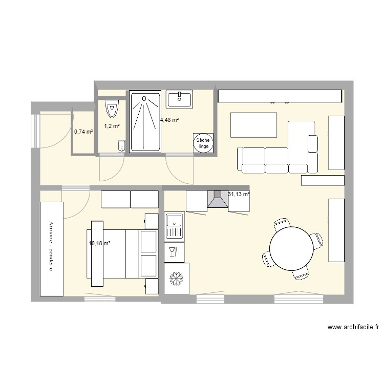 Appart Lau. Plan de 0 pièce et 0 m2