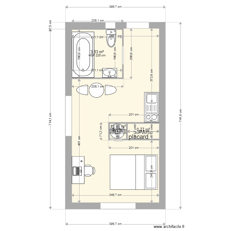 plan studio2. Plan de 0 pièce et 0 m2